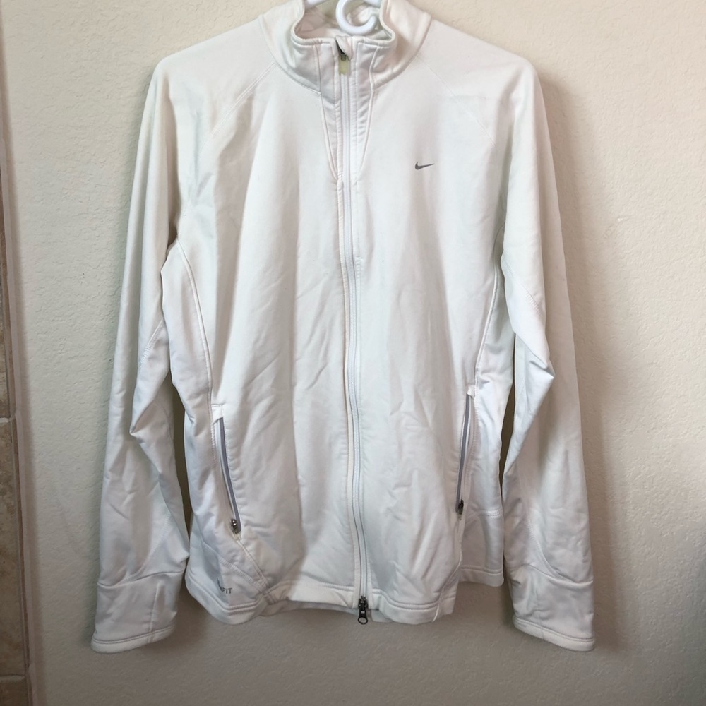 White Nike Dri-fit zip-up